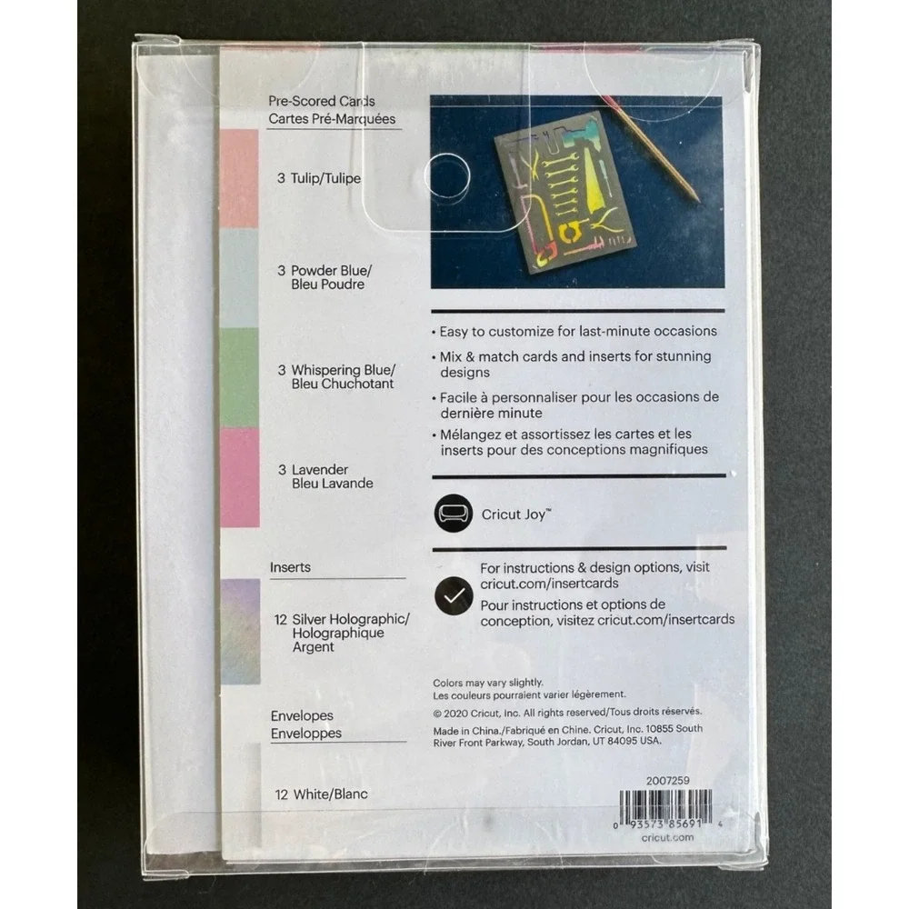 Cricut‎ Joy Insert Cards Princess Sampler 12Pk Envelopes Pens Gel Noir NEW